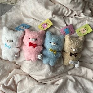 Small plushies otoboke kumasan (Set of 4) brown white pink blue
